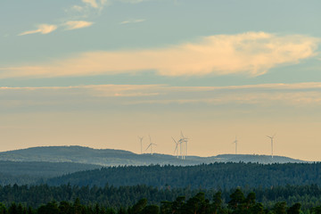 Fototapeta na wymiar Landscape with wind turbines