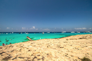 View to The paradise from island Formentera