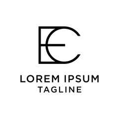 initial letter logo CE, EC logo template