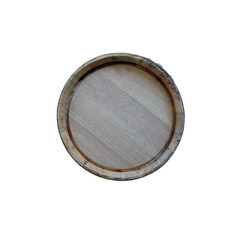 The round bottom of a wooden oak barrel