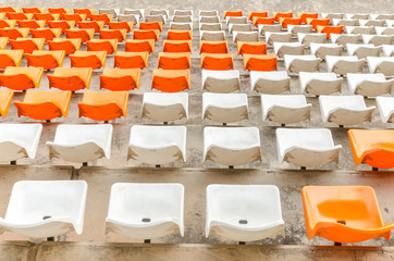 Obraz premium The sport seat grandstand in an empty stadium.