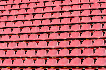 The sport seat grandstand in an empty stadium.
