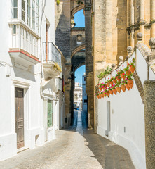 Scenic summer sight in Arcos de la Frontera, province of Cadiz, Andalusia, Spain.  © e55evu