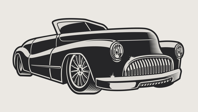 Vector illustration of a vintage classic car