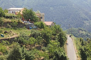 Italy. Cinque Terre. Riomaggiore. View from seaside