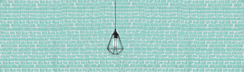 green stone wall, interior design for home, office, hotel and bedroom, modern lamp