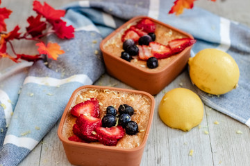 Coconut Lemon Balm Custard with Berries