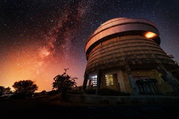 Armenia, Byurakan Astrophysical Observatory in the beautiful starry and milky way galaxy. 