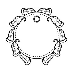 autumn circular frame with leafs decoration