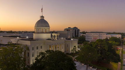 Dexter Avenue leads to the classic statehouse in downtown Montgomery Alabama
