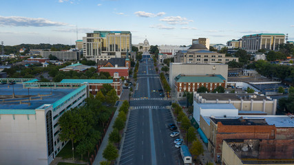 Dexter Avenue leads to the classic statehouse in downtown Montgomery Alabama
