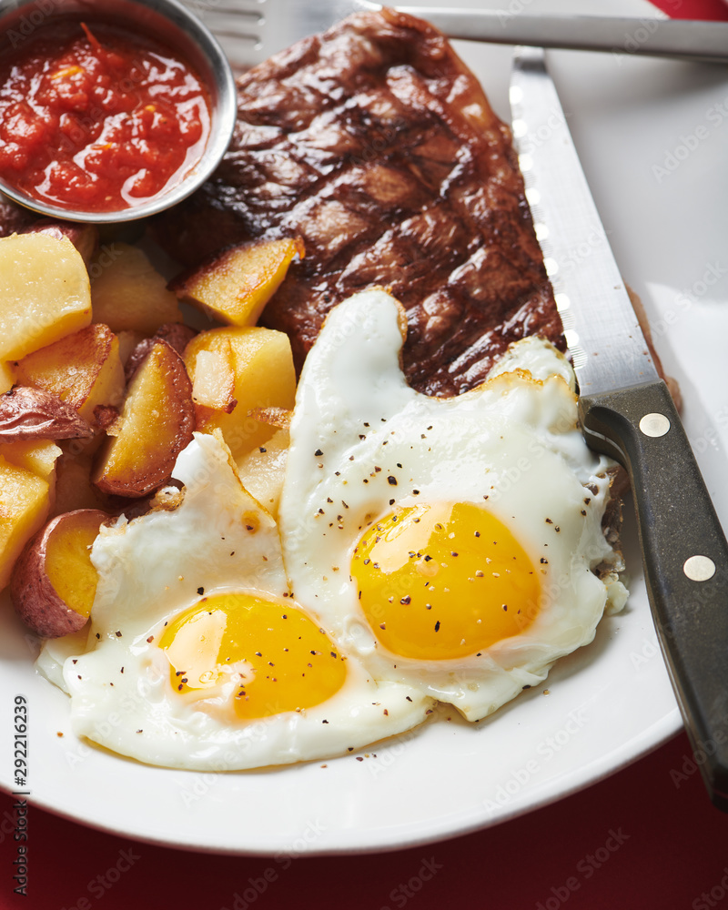 Wall mural Steak and Eggs Vertical - Two