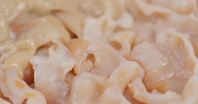 Fresh Geoduck sashimi for hot pot
