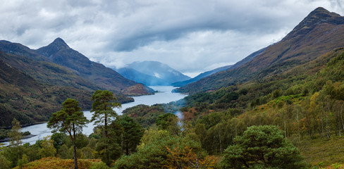 a high viewpoint over loch leven in the argyll region of scotland near kinlochleven and fort...