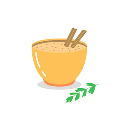 Delicious festive eggnog Christmas drink. Editable vector illustration