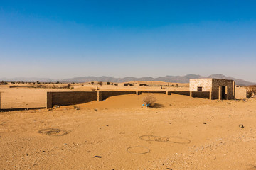 Unfinished and abandoned corral on the Makkah Al Mukarramah Road, Saudi Arabia