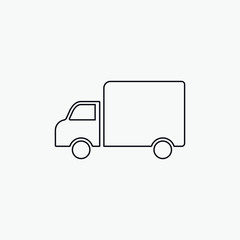 Simple truck silhouette, delivery icon. Vector illustration