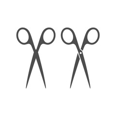 Scissors silhouette black vector icon. Scissors simple glyph symbol.