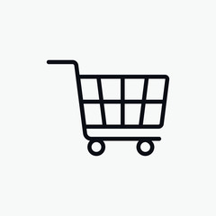 Shopping icon vector. Shopping cart icon on white background