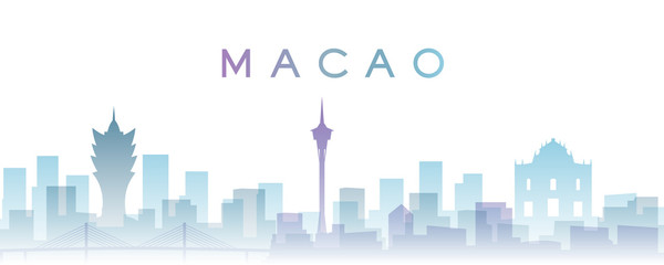 Macao Transparent Layers Gradient Landmarks Skyline