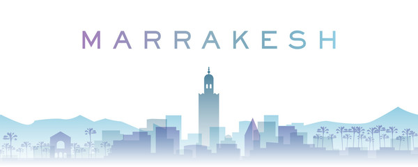 Marrakesh Transparent Layers Gradient Landmarks Skyline