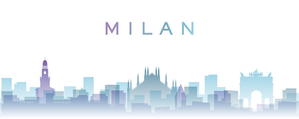 Naklejka premium Mediolan przezroczyste warstwy gradientowe zabytki Skyline