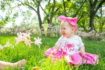 Baby Sitting with Surprise Lilies