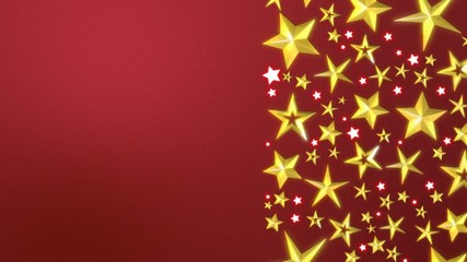 Festive Gold Stars in Vertical Bar Formation on Metallic Red. Loop-ready. Perfect for Christmas messages. - Powered by Adobe