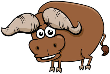 African buffalo cartoon animal character