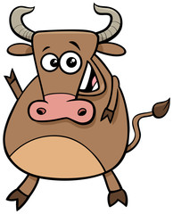 bull farm animal character cartoon illustration