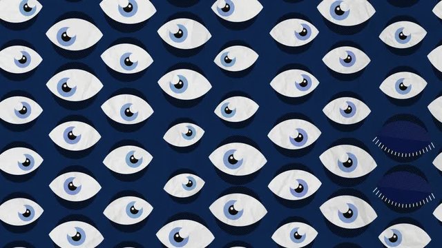 Blinking Eye Pattern Animation with Chroma Green Screen and Luma Matte. Loop-ready. Perfect for overlays and motion backgrounds.