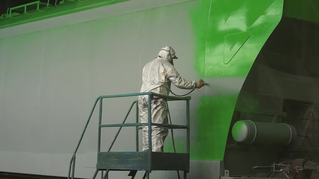 Painting the car at the factory