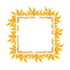 autumn square frame with leafs decoration