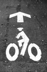 Bicycle sign on a road - 292226488