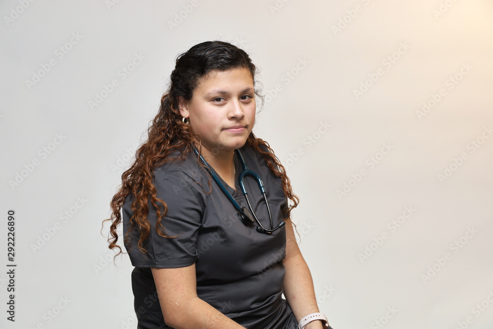 Wall mural Portrait of a female healthcare professional, a woman nurse