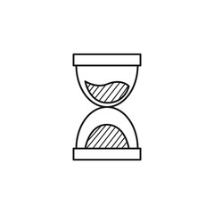 Hand drawn hourglass isolated on a white. Sketch hourglass. Vector illustration.