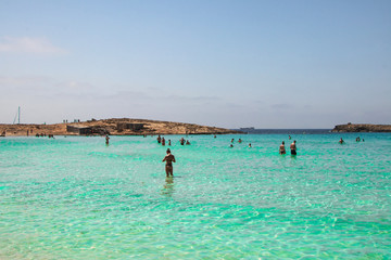 Fototapeta premium couple on the beach formentera