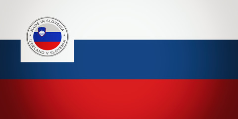 Obraz premium Made in Slovenia flag icon.