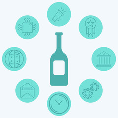 Champagne vector icon sign symbol