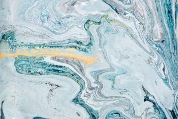 Blue marble abstract acrylic background. Marbling artwork texture. Liquid acrylic pattern