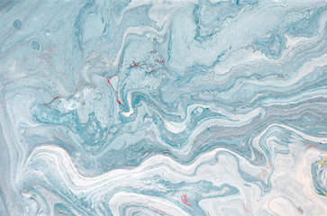 Blue marble abstract acrylic background. Marbling artwork texture. Liquid acrylic pattern