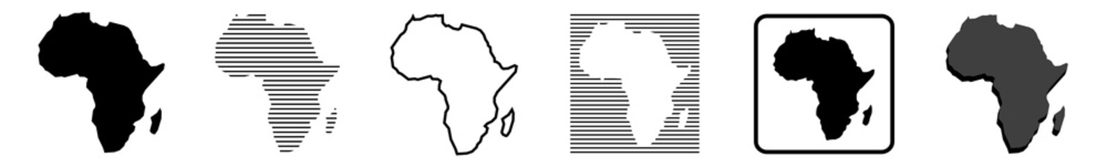 Africa Map | African Border | Continent | Variations - obrazy, fototapety, plakaty