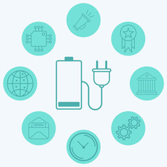 Charging vector icon sign symbol