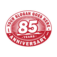 85 years anniversary design template. 85th logo. Red design - vector and illustration.