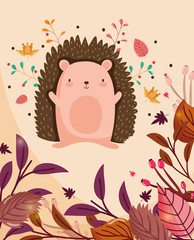 cute animal hello autumn design