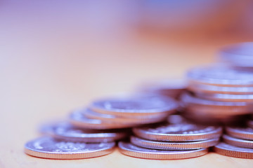 blank space and money coins for success , banking , finance and growing business concept background