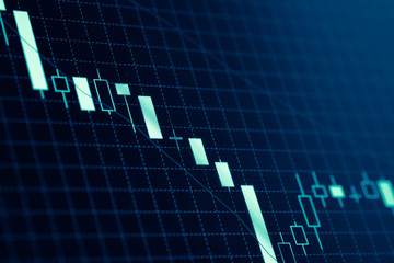 Forex market charts on computer display