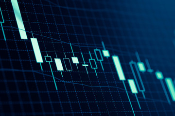 Forex market charts on computer display