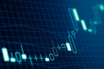 Forex market charts on computer display