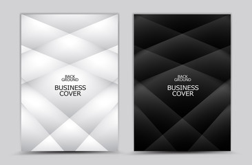 Business cover design, Black and white abstract background vector, Book cover, annual report, brochure flyer, web texture, graphic design template